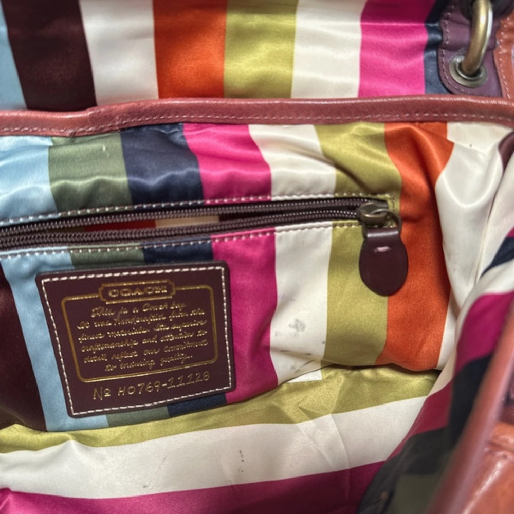 Vintage Coach 65th anniversary legacy Leigh cognac leather satchel - Picture 6 of 15